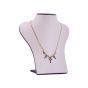 Ankh and lotus Gold Necklace Adorned with Precious Stones