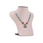 Gold beaded Lotus flower necklace adorned with precious stones