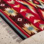 Natural Wool Tapestry-Woven Red Kilim Rug with Artistically Improvised Geometric Design
