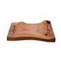 African Mahogany Wood (Khaya Wood) Serving Tray with Silver Handles