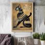 Goddess Bastet Modern Mixed Media Print on Large 25" x 35" Canvas