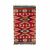 Natural Wool Tapestry-Woven Red Kilim Rug with Artistically Improvised Geometric Design
