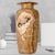 Marble Brown Vintage Vase, handcurved of alabaster stones, Brown marble vase