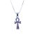 Obsidian Silver handmade Key of Life  Necklace, Egyptian Key of Life Necklace