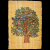 Tree of Life Papyrus portrait hand-painted with gouache colours, Egyptian Tree of Life