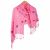 Handwoven 100% Egyptian Cotton Vibrant Pink Shawl Enriched with Tribal Embroidery 