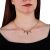Ankh and lotus Gold Necklace Adorned with Precious Stones