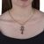 18k Gold Framed Key of Life Pendant Adorned with Lapis Lazuli