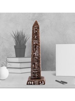 Brown Ancient Egyptian Obelisk handmade of Alabaster, Obelisk for sale