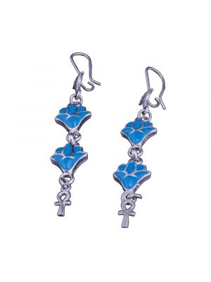 sterling silver lotus flower earrings