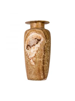 Marble Brown Vintage Vase, handcurved of alabaster stones, Brown marble vase