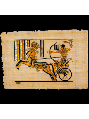 Handmade Royal Egyptian Papyrus depicts the war scene of King Ramses II, Ramses Painting
