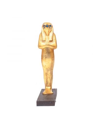 Horus Statue for Sale Handmade from Mahogany, Gilded with Gold Sheets (20.4 H, 5.9 W, 5.9 L Inches)