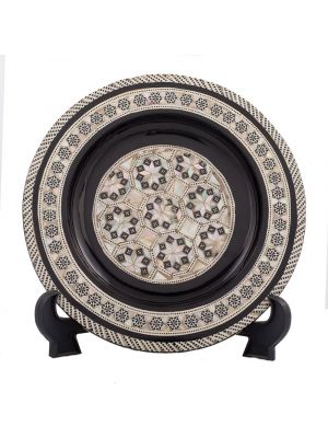 Front Image, Handmade Arabesque designed plate, inlaid with mother-of-pearl, Decorative Plate for sale