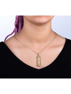 Customized Ancient Egyptian Hieroglyphic letters Gold Cartouche, Gold Cartouche Pendant