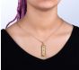 Customizable Hieroglyphs 18k Gold Cartouche Pendant (1.5 x 0.8 inches)