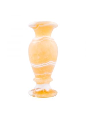 White Macaroon Alabaster Decorative Vase