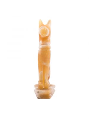 Yellow Alabaster Bastet Statue, Bastet Cat Goddess