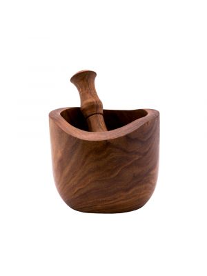 A set of Traditional Mortar and Pestle handmade of wood, Hand Pestle