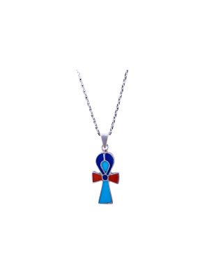 Gemstones, sterling silver Egyptian Ankh Necklace