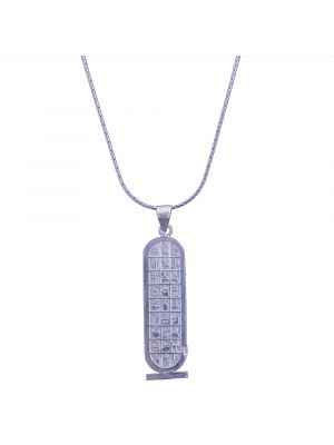 Ancient Egyptian Hieroglyphics Cartouche silver handmade, Catouche Pendant