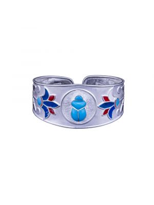 Sterling silver scarab Bracelet, Egyptian Scarab Bracelet