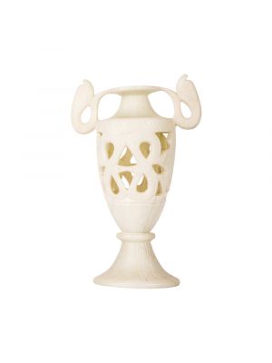 White Alabaster Vase for Sale, Handmade by Talented Egyptian Artists