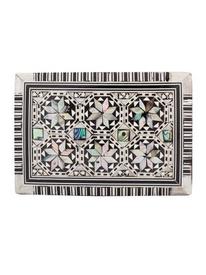 Deluxe Arabesque Islamic wooden box, hand-made and Inlaid with mother of pearl