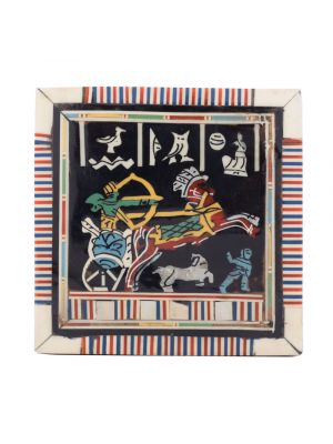 Pharaonic designed Jewelry box handmade of wood and inlaid with mother of pearls, Jewelry Boxes for Sale, Front Image