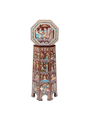 Decorative Table, Mother of Pearl Coffee Table, Top Scene Picture, Ancient Egyptian Scenes inlaid Table, handmade of Mahogany wood, Swan Bazaar