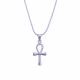 Egyptian Key of Life Necklace handmade of sterling silver, a marine chain with straight links.