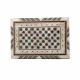 Front Image of arabesque wooden box handmade, inlaid with mother-of-pearl