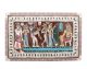 Egyptian Jewelry Box , handmade and inlaid with mother-of-pearl, designed in ancient Egyptian dancing scene, Front image