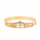 18K Gold handmade cuff of Horus Eye adorned with the wisdom Key of Life, Egyptian Eye Bracelet