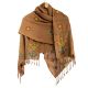 100% Egyptian Cotton Light Brown Saint Catherine Embroidered Shawl
