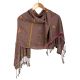 Brown Handwoven Cotton Shawl Embroidered in the Essence of Siwa Oasis 
