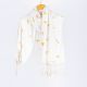 White Cotton Shawl Embroidered in Yellow Tribal Patterns