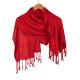 Handwoven 100% Egyptian Cotton Red Shawl Enriched with Siwa Oasis's Embroidery
