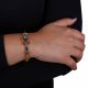 Key of life Gold Bangle bracelet adorned with precious stones