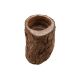 Wood Candle Stand Handmade of Real Tree Trunk with Its Natural Color and Texture