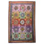 Bright colorful Oriental antique rug is hand-knotted of natural wool material, sized in 4x6 feet