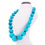 Queenly adorned with Precious marble Turquoise stones Necklace
