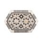 Wooden inlaid with rare precious mother of pearl hexagonal box, The pearls are inlaid in Geometrical floral patterns that are known as arabesque art style