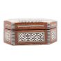 Wooden inlaid with rare precious mother of pearl hexagonal box