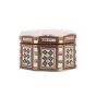 Side image, Deluxe Arabesque designed box, handmade of Mahogany wood and inlaid with mother of pearls