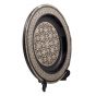 Black Arabesque designed Plate handmade and inlaid with mother-of-pearl, Egyptian Antique Plate, top Image