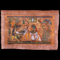 80 years old Unique Papyrus Portrait of King Tut-Ankh-Amun with his wife in Hunting scene.