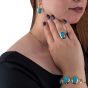 Handmade 18k Gold necklace with precious turquoise stones elegant set 