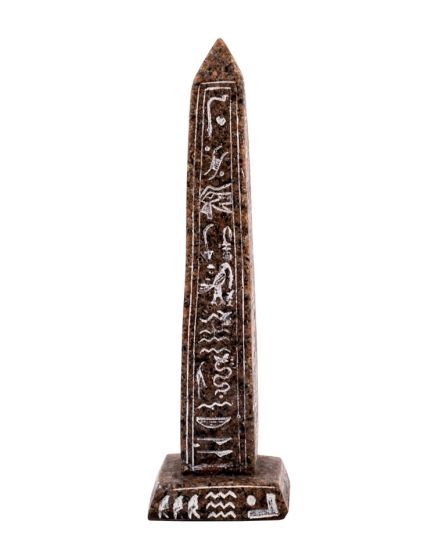 Brown Ancient Egyptian Obelisk handmade of Alabaster, Obelisk for sale