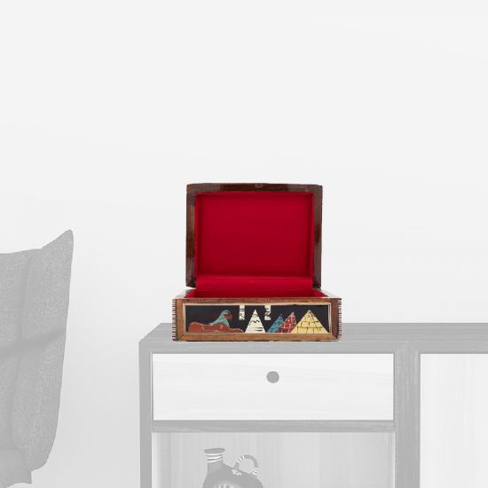 Antique Wooden Boxes With Laid | Anubis God | Swan Bazaar
